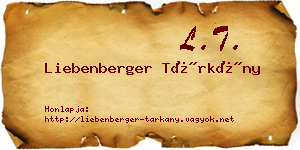 Liebenberger Tárkány névjegykártya